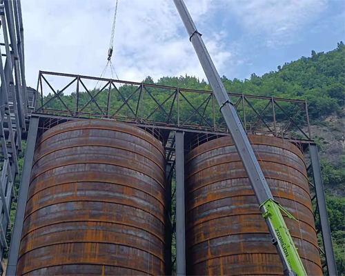 白山骨料鋼板倉項目工地